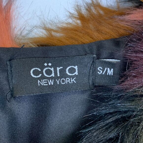 Cara Faux Fur Vest Large Multicolor Patchwork Y2K Mob Wife Maximalist Statement - Picture 8 of 11